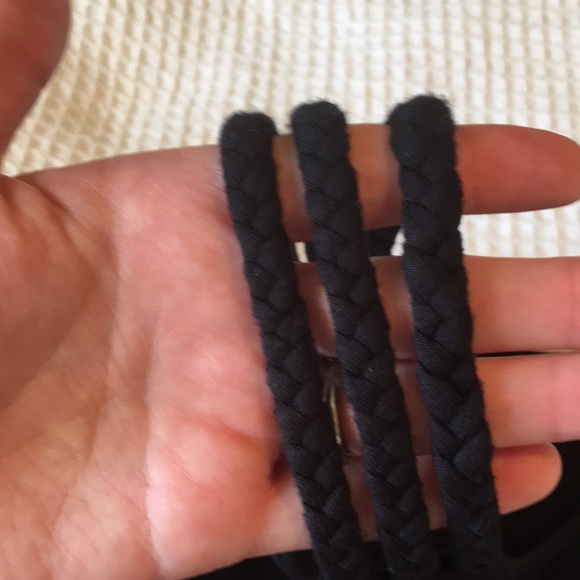 Black jersey dress with braided straps - Picture 4 of 6